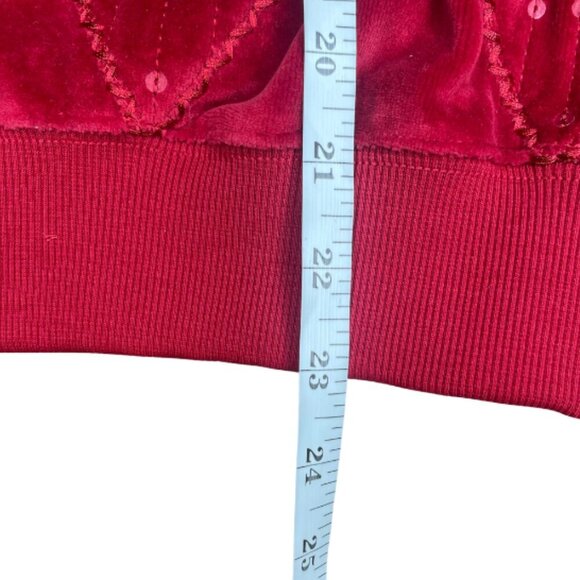 Alfred Dunner Vintage Cotton Red Velvet Sequin Geometric Mock Neck Sweater PL - Picture 9 of 10